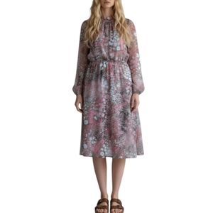 Vintage 70's Pink Floral Prairie Dress Size Small Cottagecore Fairycore Romantic